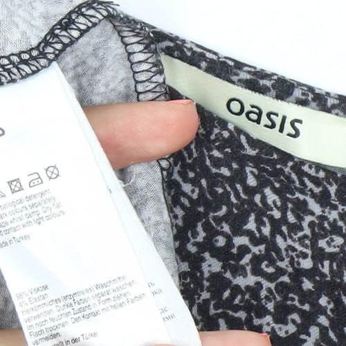 Oasis Women Black Animal Print Bodycon Dress Size S