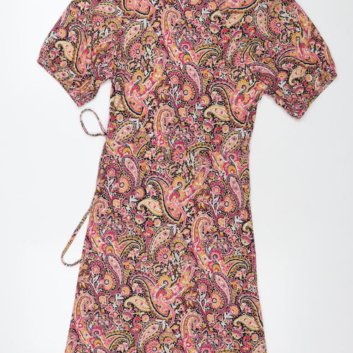 Next Womens Multicoloured Paisley Wrap Dress Size 6