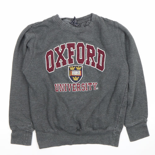 Oxford University Boys Grey XS Pullover Sweatshirt Logo Crew Neck