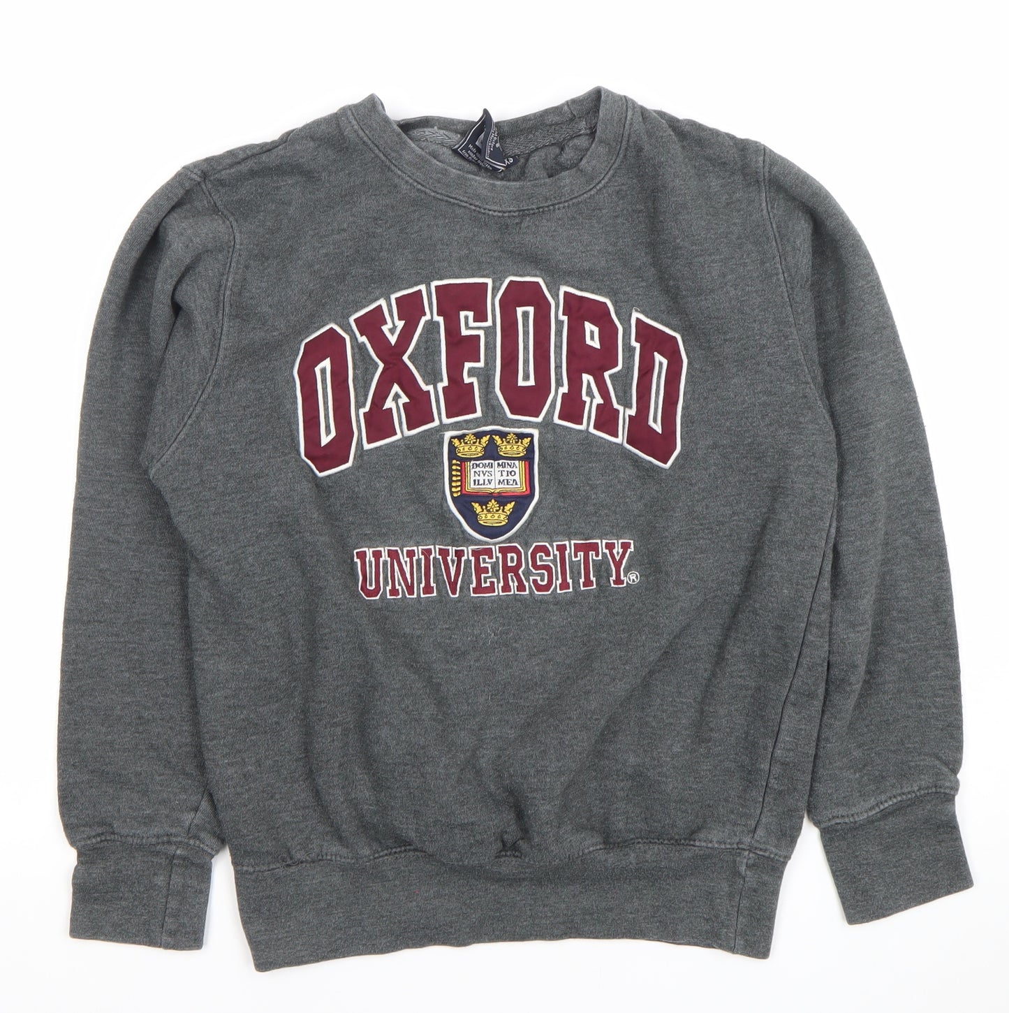 Oxford University Boys Grey XS Pullover Sweatshirt Logo Crew Neck