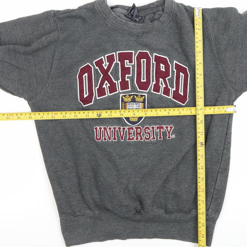 Oxford University Boys Grey XS Pullover Sweatshirt Logo Crew Neck