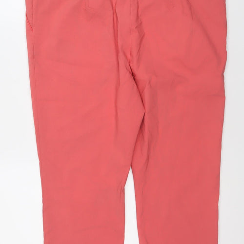 Papaya Weekend Womens Pink Straight Leg Trousers Size 18 Viscose Blend