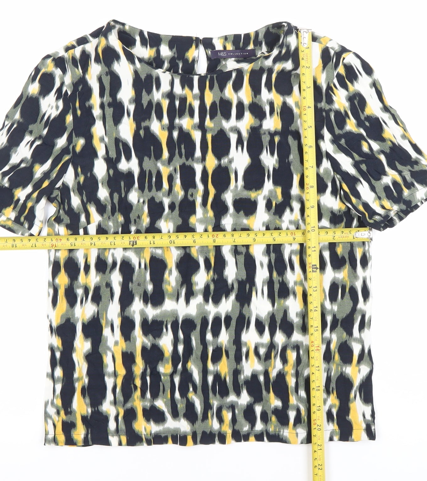 Marks and Spencer Women’s Multicoloured Blouse Size 6 Short Sleeve