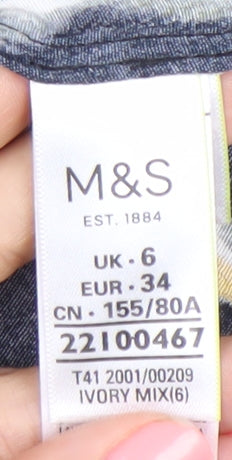 Marks and Spencer Women’s Multicoloured Blouse Size 6 Short Sleeve