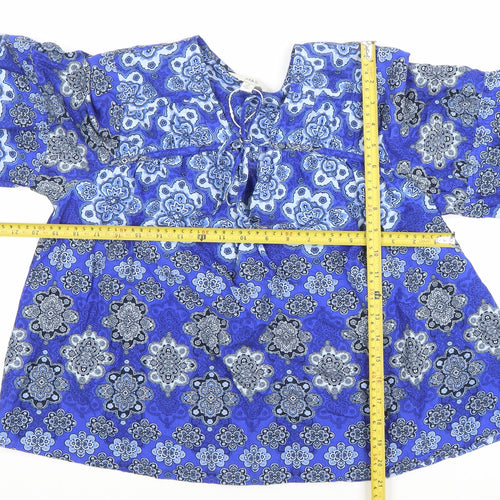 Marks and Spencer Women’s Blue Floral Tunic Blouse Size 8