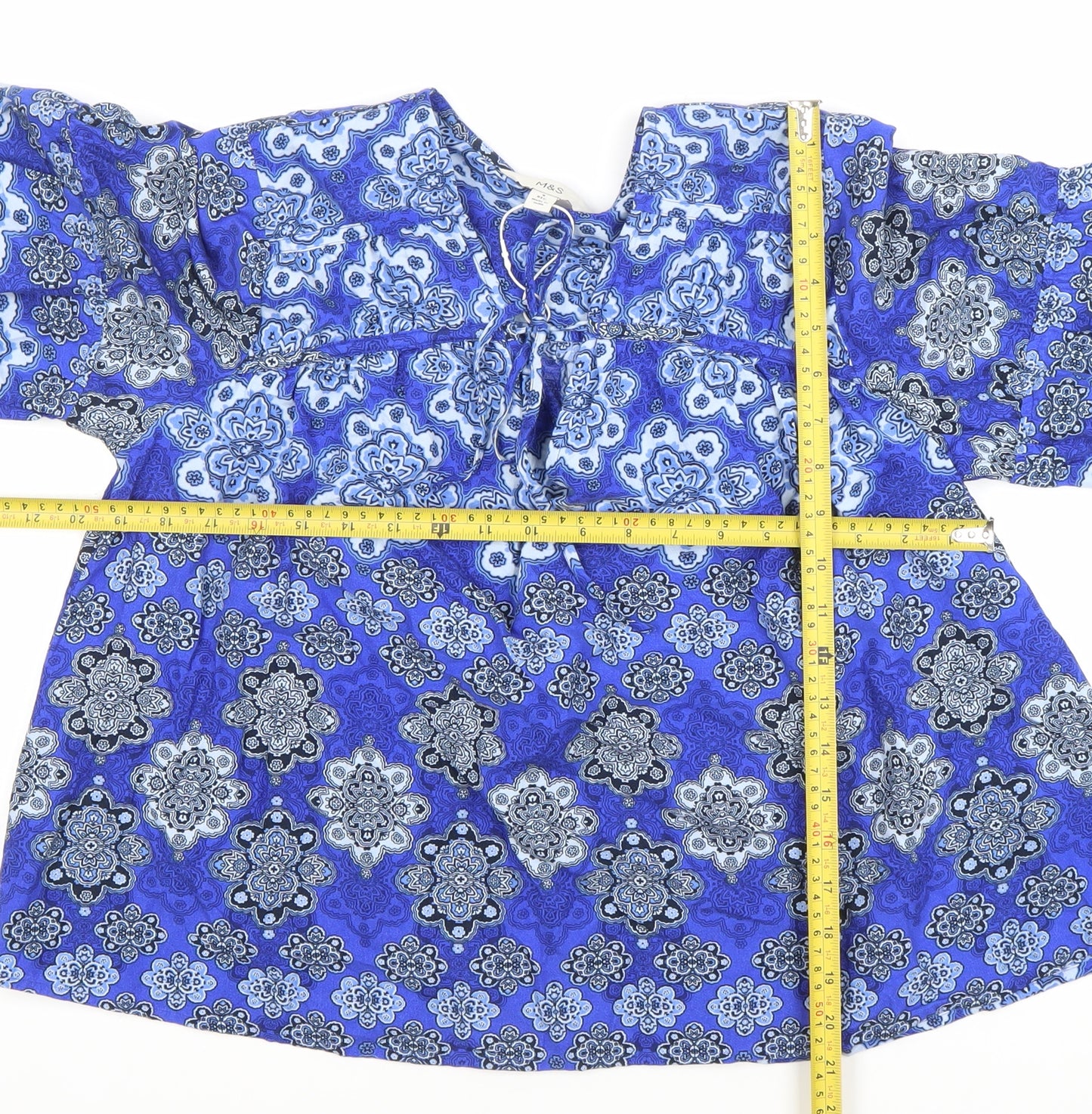 Marks and Spencer Women’s Blue Floral Tunic Blouse Size 8