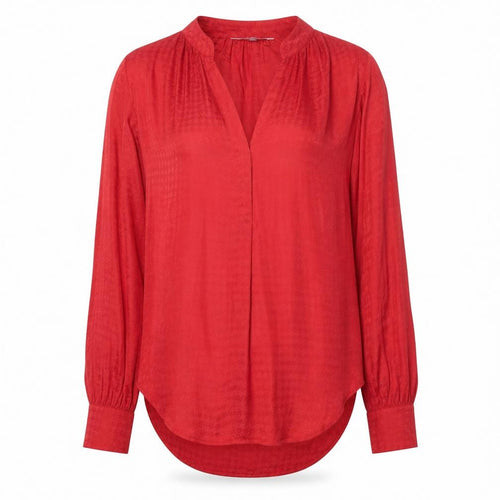 Next Women’s Red Long Sleeve Tunic Blouse Size 10 V-Neck Workwear