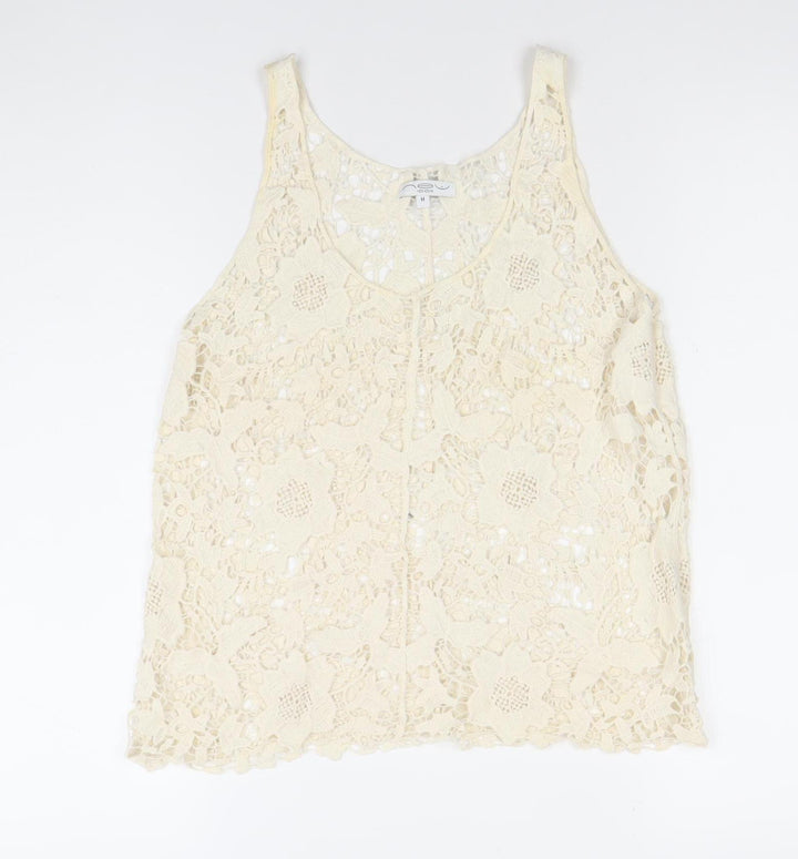 Look Women’s Ivory Lace Crochet Tank Camisole Top Size M
