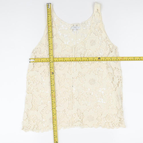 Look Women’s Ivory Lace Crochet Tank Camisole Top Size M