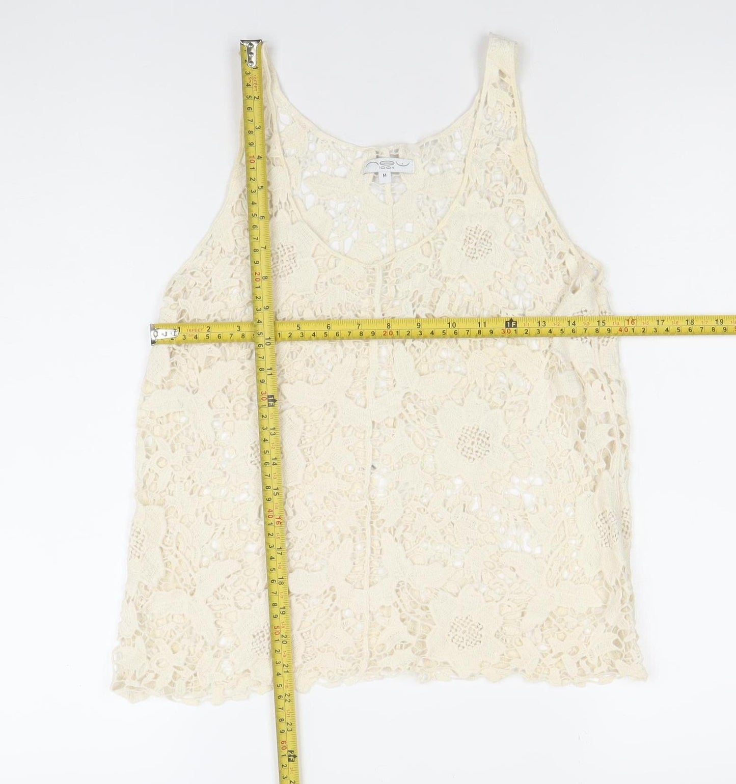 Look Women’s Ivory Lace Crochet Tank Camisole Top Size M