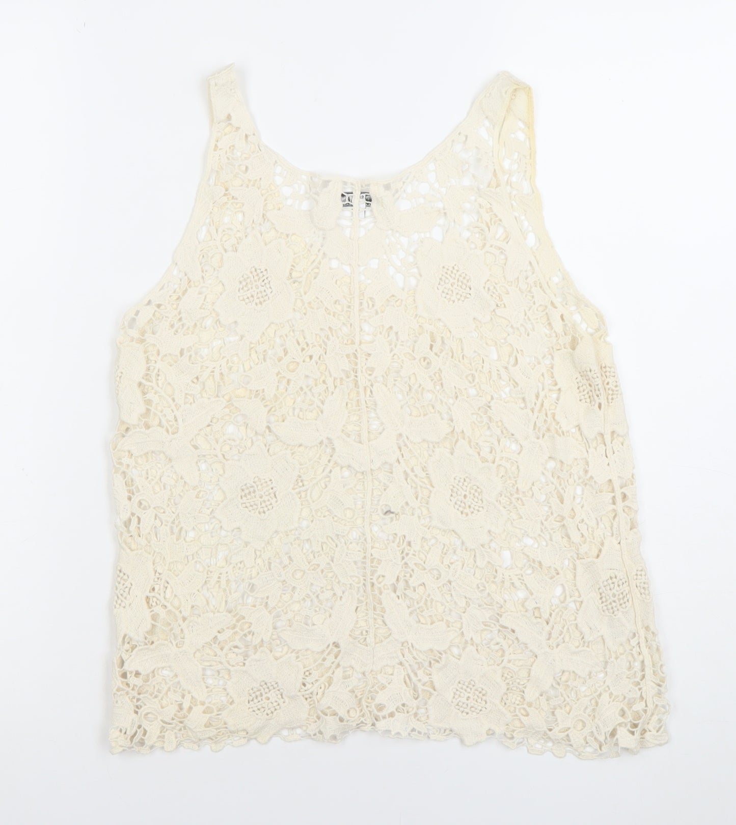Look Women’s Ivory Lace Crochet Tank Camisole Top Size M