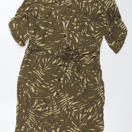 Artigiano Women’s Green Shirt Dress Size 12 Viscose Midi Casual