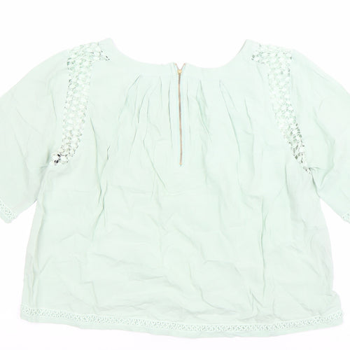 Warehouse Women’s Green Crochet Lace Blouse Size 12