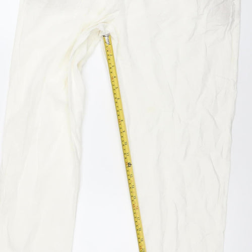 Esmara Women Ivory Viscose Straight Trousers Size 16 Elastic Waist Casual