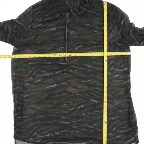 Next Womens Camouflage Print Sheer Tunic Blouse Size 18