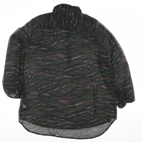 Next Womens Camouflage Print Sheer Tunic Blouse Size 18