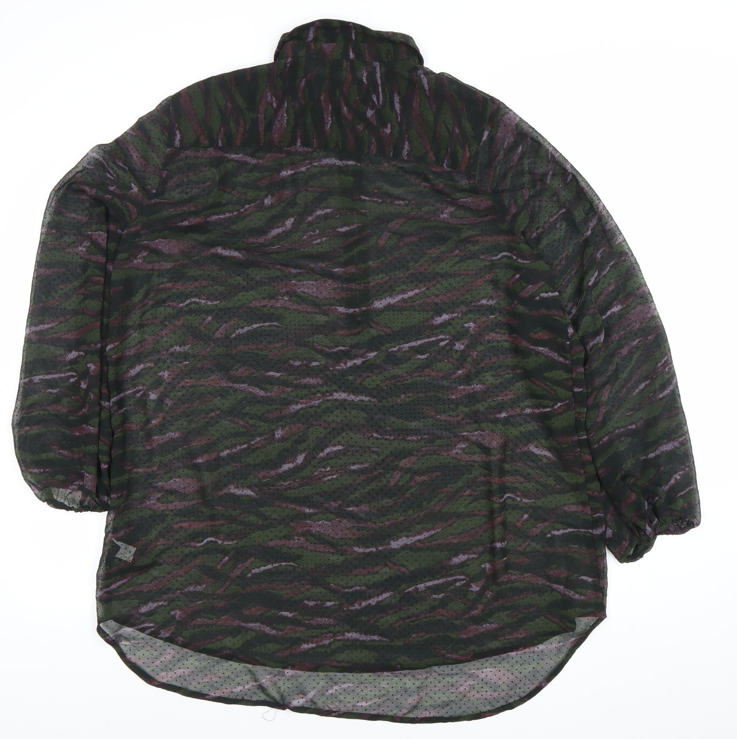 Next Womens Camouflage Print Sheer Tunic Blouse Size 18