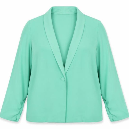 Topshop Women’s Green Size 12 Shawl Collar Blazer Jacket