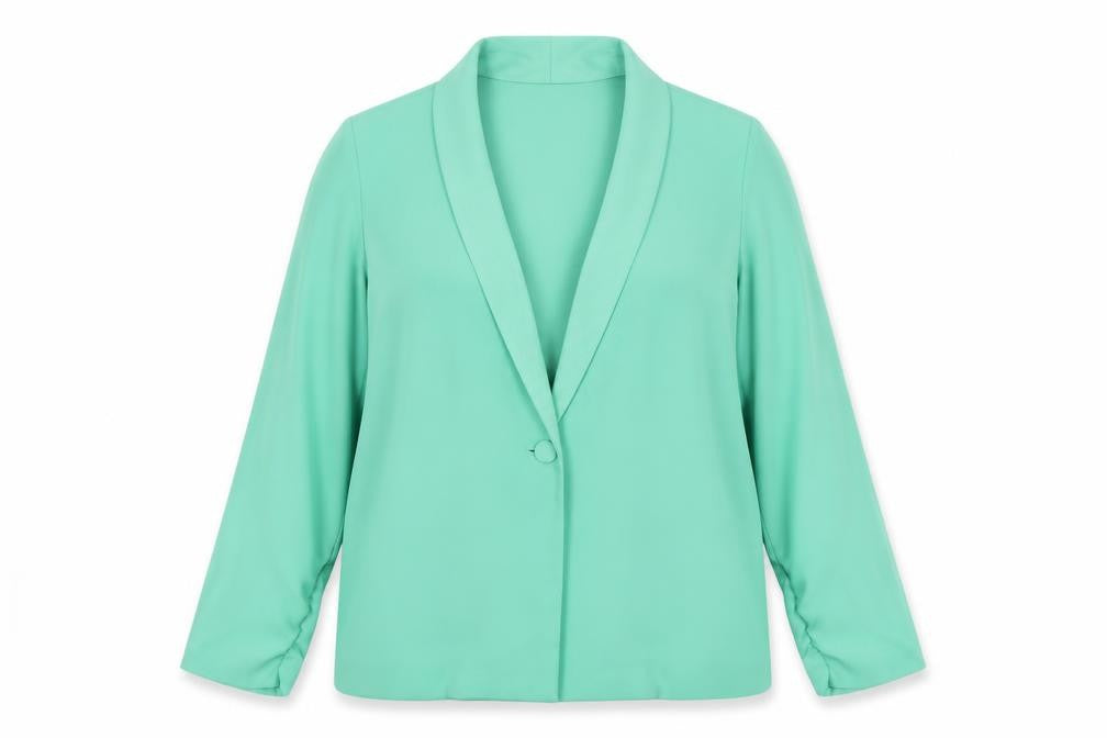 Topshop Women’s Green Size 12 Shawl Collar Blazer Jacket