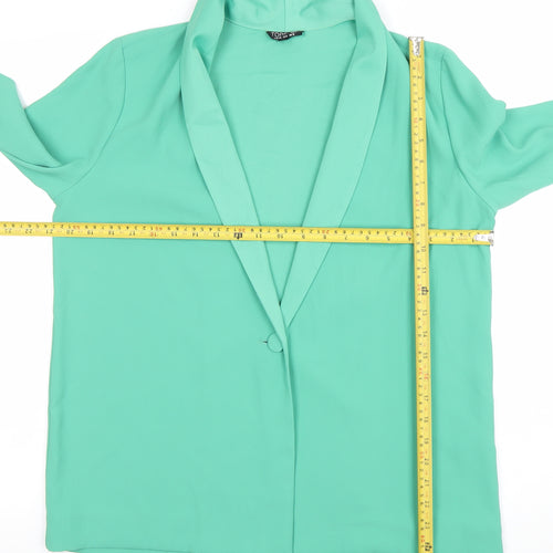 Topshop Women’s Green Size 12 Shawl Collar Blazer Jacket