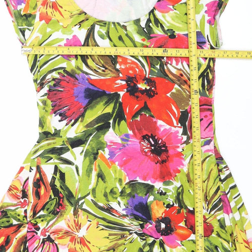 Wallis Women’s Multicoloured Floral Asymmetric Knee Dress M