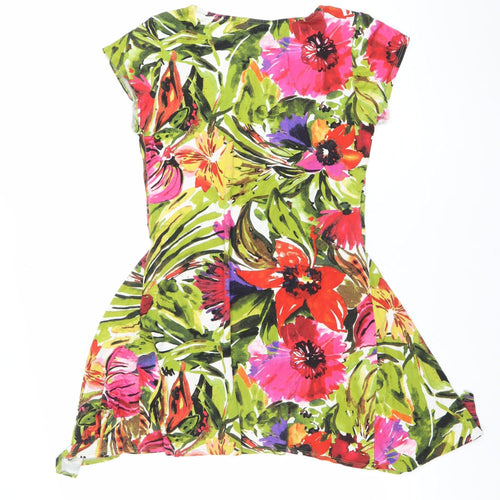 Wallis Women’s Multicoloured Floral Asymmetric Knee Dress M