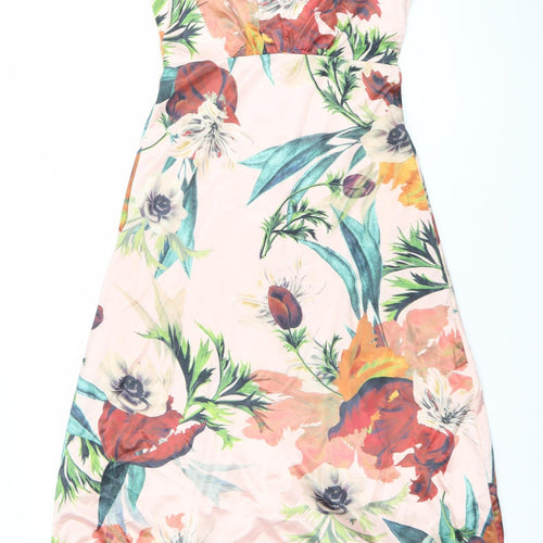 Splash Womens Multicoloured Floral Sheath Dress Size 8 V-Neck Sleeveless