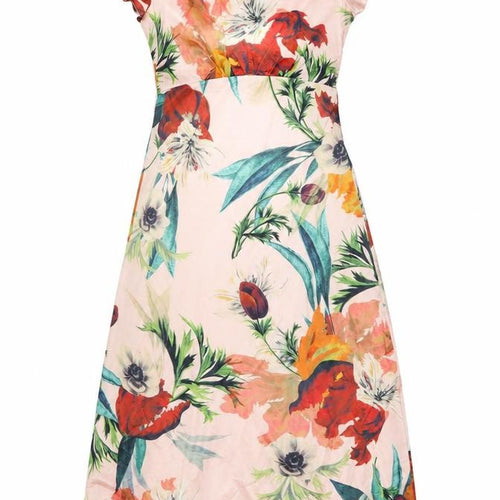 Splash Womens Multicoloured Floral Sheath Dress Size 8 V-Neck Sleeveless