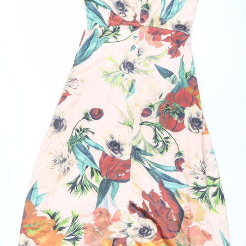 Splash Womens Multicoloured Floral Sheath Dress Size 8 V-Neck Sleeveless