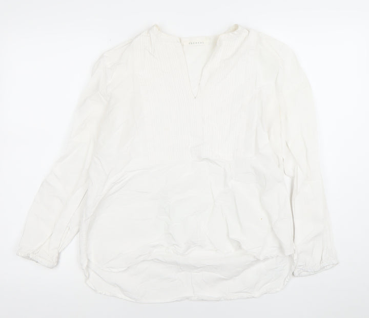 Trenery Women’s White Linen Cotton Long Sleeve Tunic Blouse S