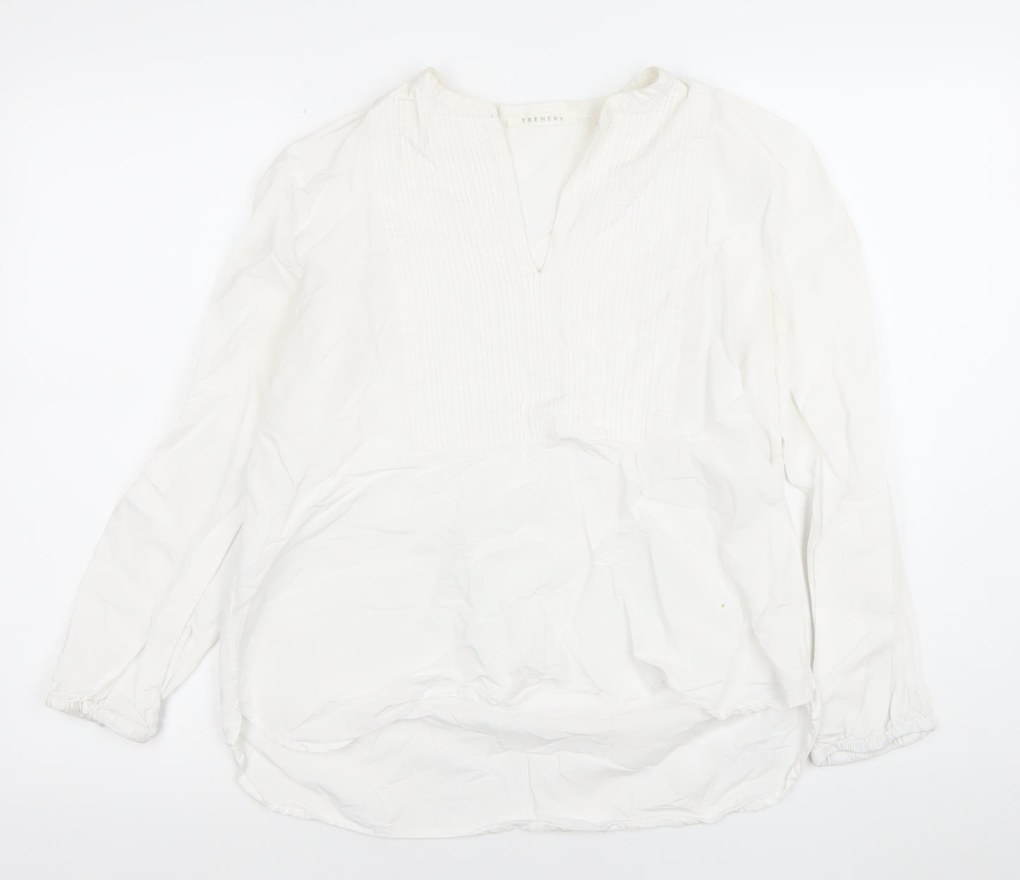 Trenery Women’s White Linen Cotton Long Sleeve Tunic Blouse S