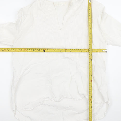 Trenery Women’s White Linen Cotton Long Sleeve Tunic Blouse S