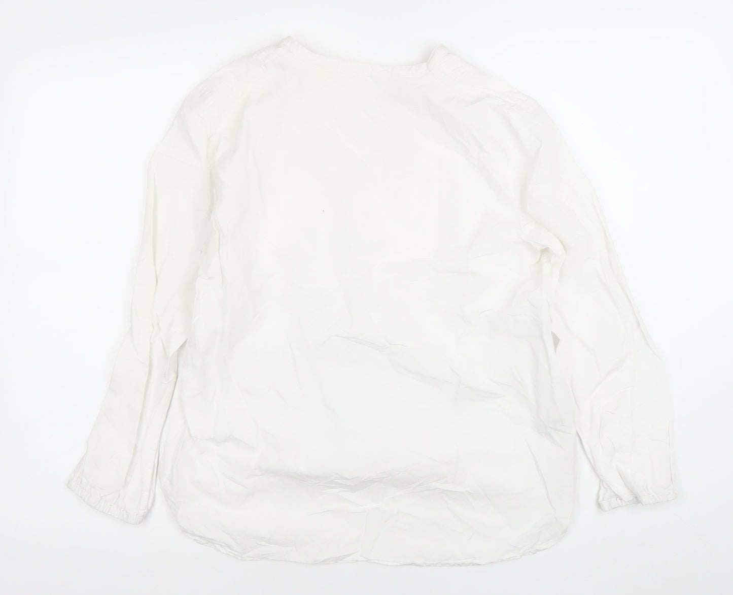 Trenery Women’s White Linen Cotton Long Sleeve Tunic Blouse S