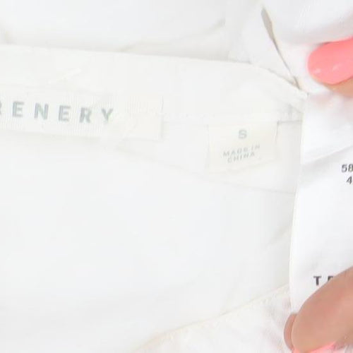 Trenery Women’s White Linen Cotton Long Sleeve Tunic Blouse S