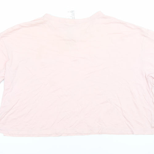 H&M Women Barbie Pink Cotton Cropped T-Shirt Size 12