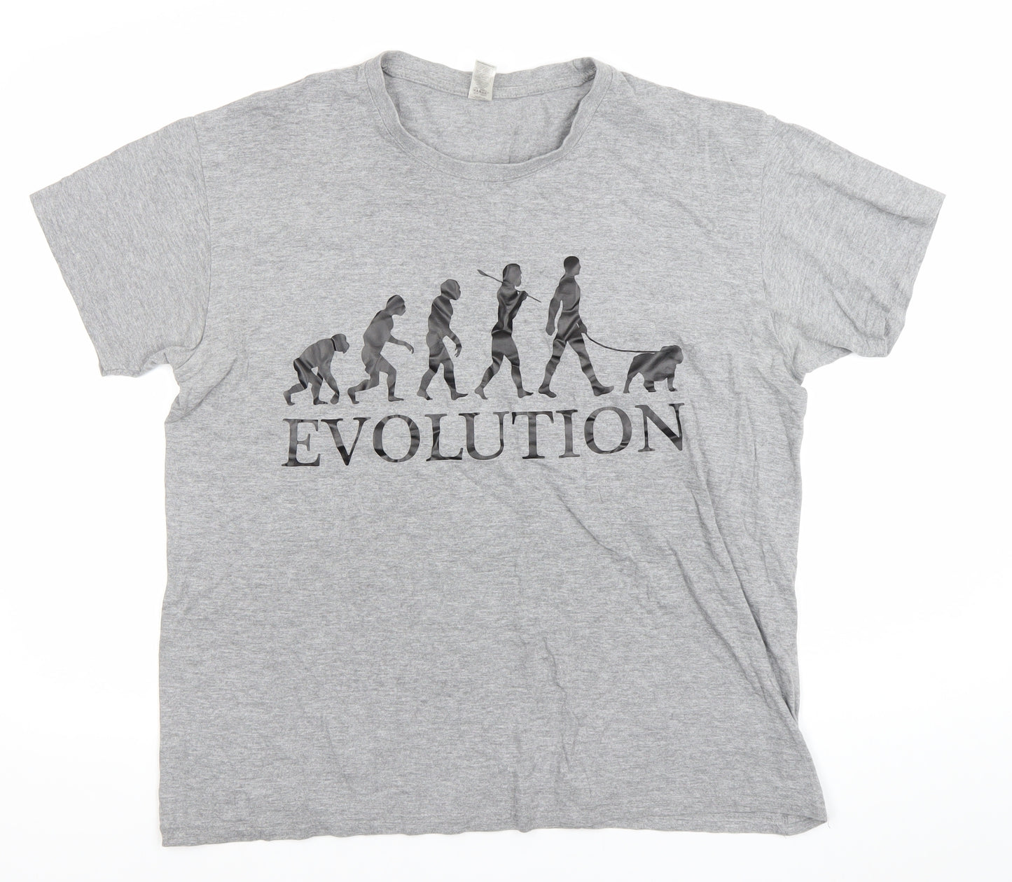 Imperial Men's Grey Evolution Funny Graphic T-Shirt Size L