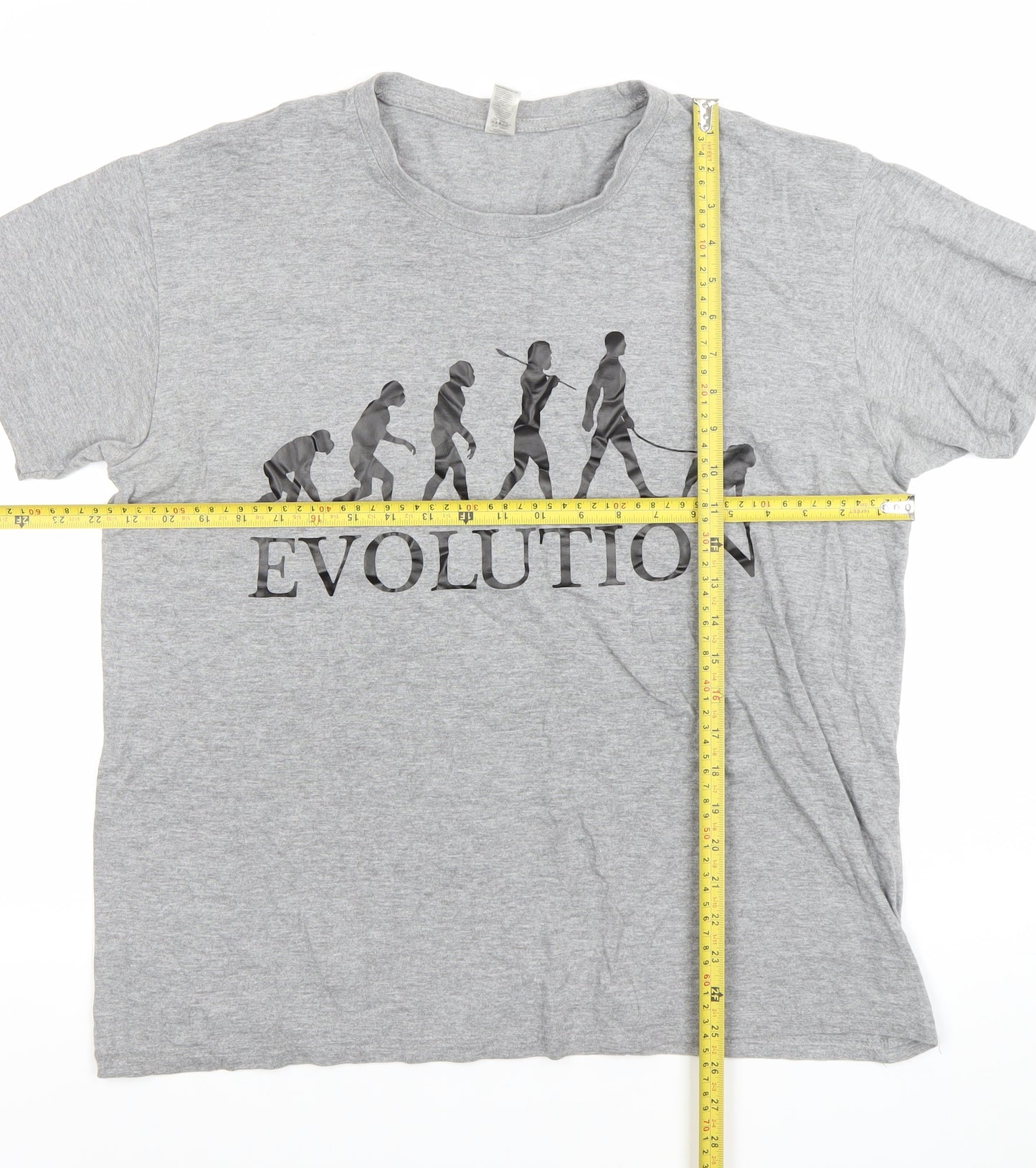 Imperial Men's Grey Evolution Funny Graphic T-Shirt Size L
