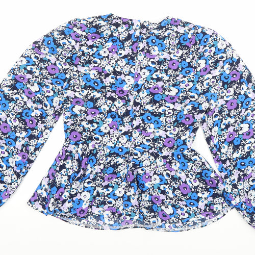 Girl In Mind Womens Multicoloured Floral Blouse UK 8 Long Sleeve