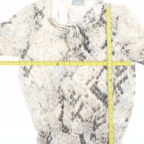Wallis Womens Multicoloured Snake Print Tunic Blouse S 3/4 Sleeve
