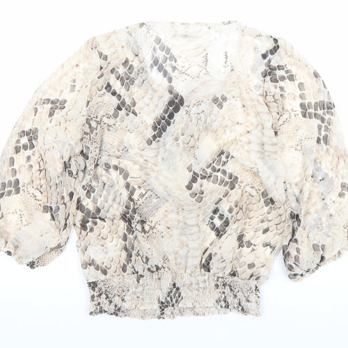 Wallis Womens Multicoloured Snake Print Tunic Blouse S 3/4 Sleeve