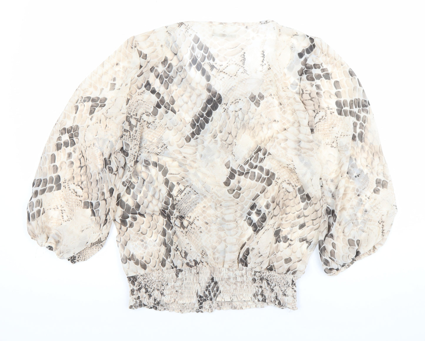 Wallis Womens Multicoloured Snake Print Tunic Blouse S 3/4 Sleeve