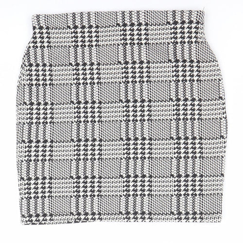 New Look Women’s Black White Check Pencil Skirt Size 10