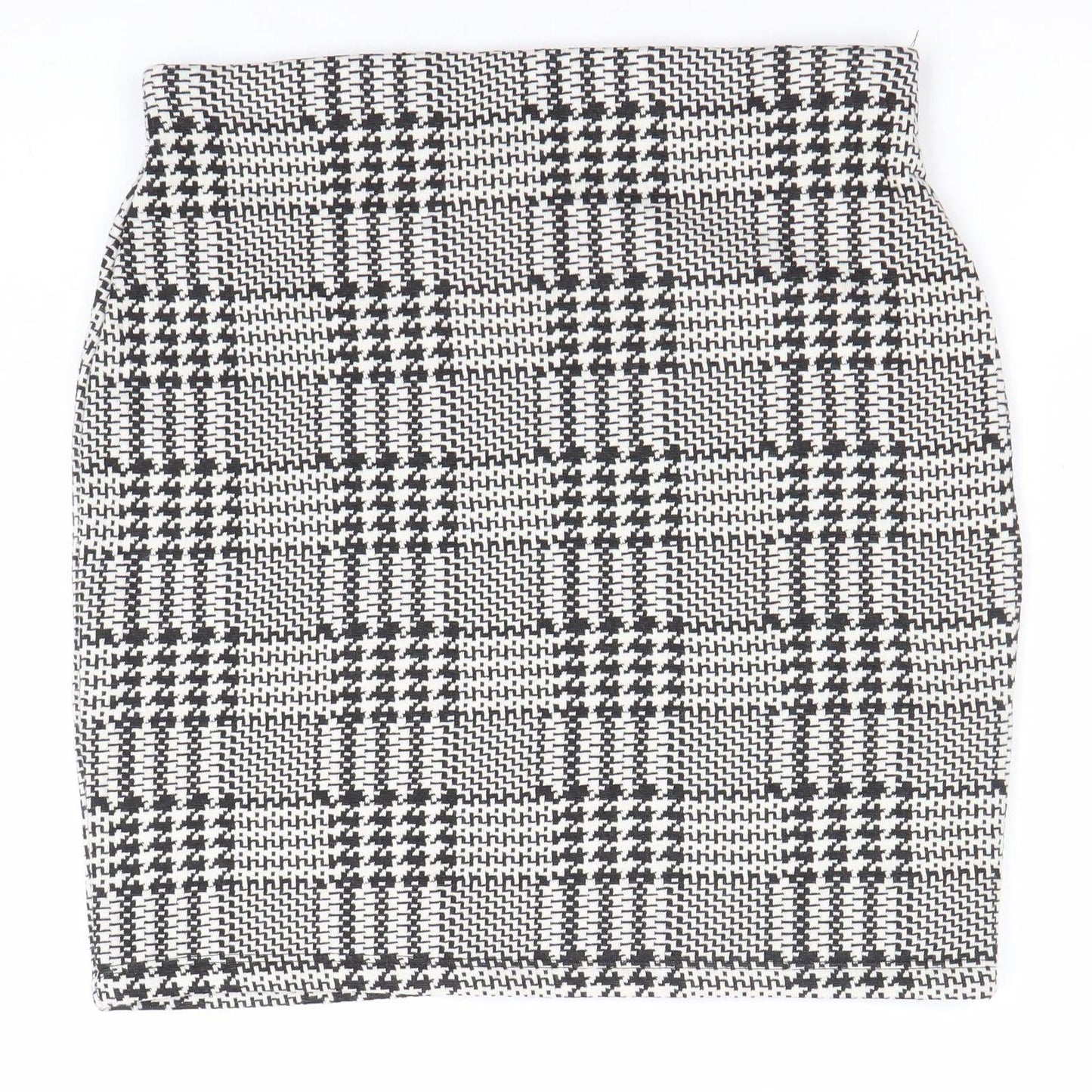 New Look Women’s Black White Check Pencil Skirt Size 10