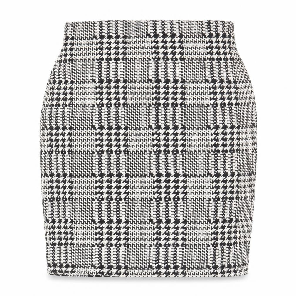 New Look Women’s Black White Check Pencil Skirt Size 10