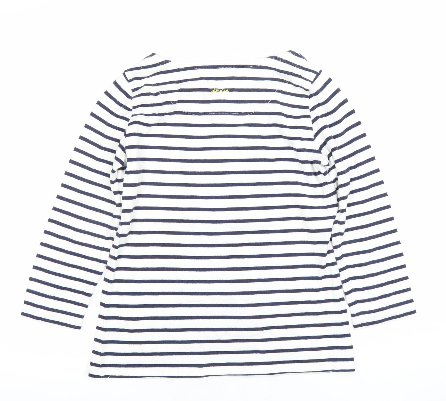 Joules Womens XS White Striped Long Sleeve Cotton Nautical Top