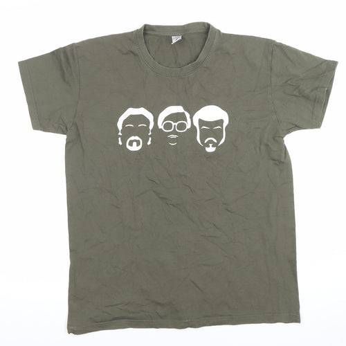 SOL'S Men Green Small Graphic Print Cotton Crew Neck T-Shirt