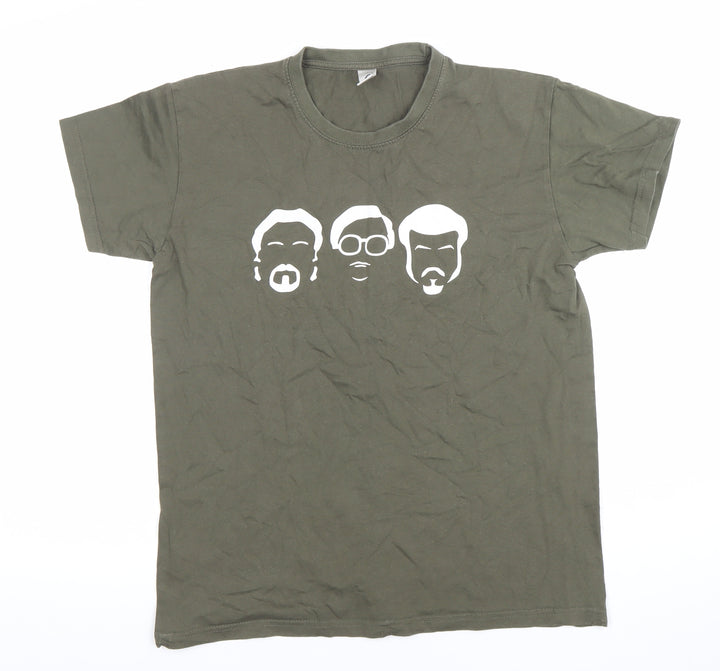 SOL'S Men Green Small Graphic Print Cotton Crew Neck T-Shirt