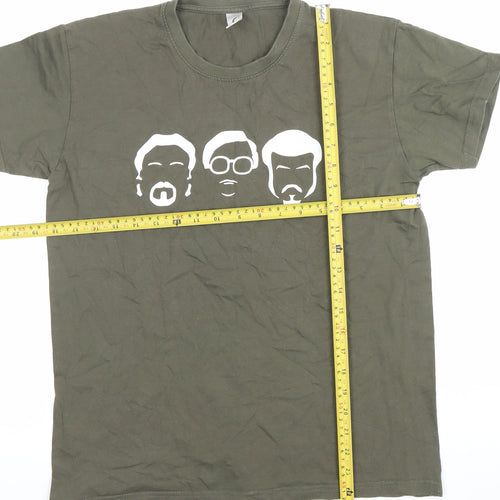 SOL'S Men Green Small Graphic Print Cotton Crew Neck T-Shirt