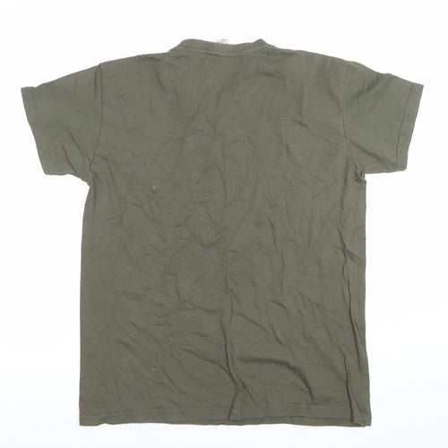 SOL'S Men Green Small Graphic Print Cotton Crew Neck T-Shirt
