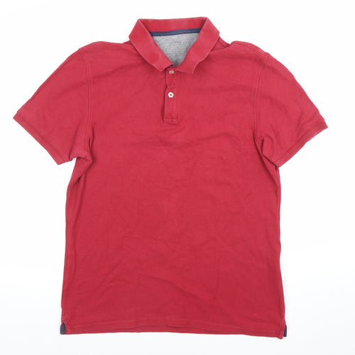Marks and Spencer Men’s Red Cotton Polo Shirt Size M Regular Fit